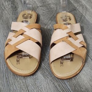 Women's Tan and Cream Sandals